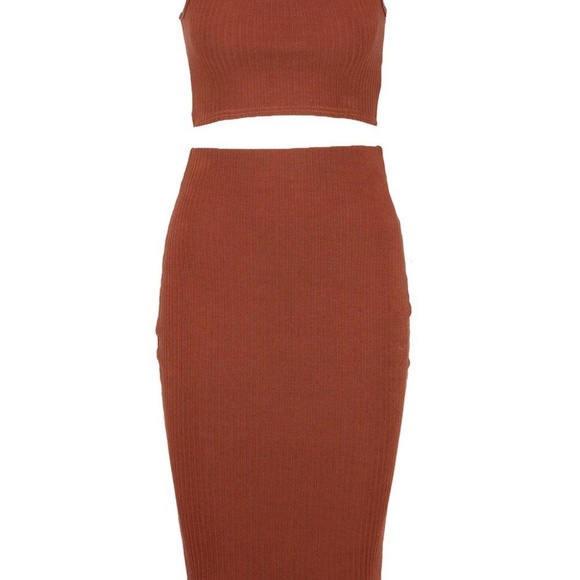 Square Neck Strappy Midi Skirt Co-ord Set - Picture 4 of 4